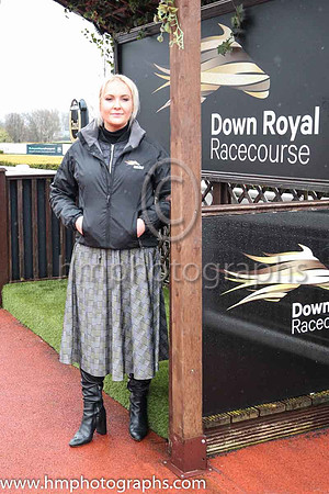 Emma Meehan , Chief executive of Down Royal Racecourse at the empty parade ring and winners enclosure at Down Royal on Saint Patrick's Day 2020. Spectators were excluded because of COVID-19. RHI had b