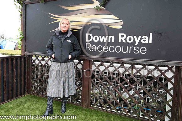 Emma Meehan , Chief executive of Down Royal Racecourse at the empty parade ring and winners enclosure at Down Royal on Saint Patrick's Day 2020. Spectators were excluded because of COVID-19. RHI had b