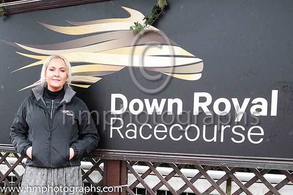Emma Meehan , Chief executive of Down Royal Racecourse at the empty parade ring and winners enclosure at Down Royal on Saint Patrick's Day 2020. Spectators were excluded because of COVID-19. RHI had b