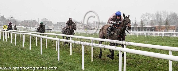01st Delvino and Mr M J O?Hare ( 2 , pink, white hoop ) Trainer - D A McLoughlin , Owner - Mrs P J Conway