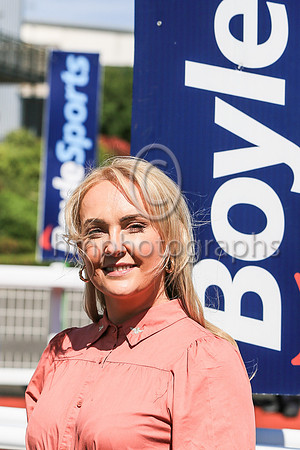 Ms Emma Keenan Down Royal Racecourse Managerat the winner's enclosure after the Boylesports Ulster Derby