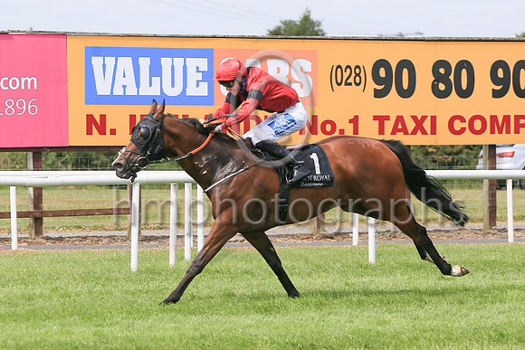 01st War Hero  and C J MacRedmond 7 ( 1 , red, black stripe ) Trainer - A McGuinness , Owner - Mark Devlin