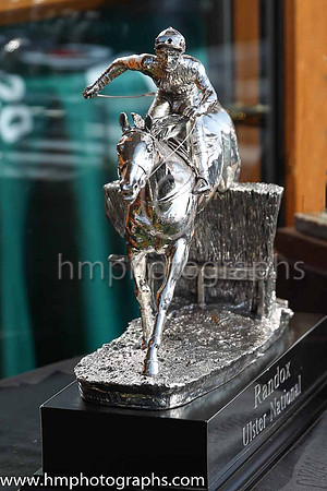 The Randox trophy for the winner of the Randox Ulster National Steeplechase at Downpatrick Racecourse. The trophy was not presented the Meeting because Horse Owners were not allowed to attend.