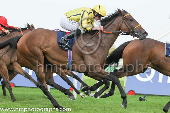 02 Rizeena and R L Moore - - 02nd (8 ,yellow, dark blue seams ) Trainer - C R Brittain