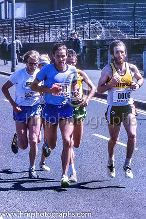 Greg Hannon (0001, in blue colours) was the winner of the first Belfast Marathon held in 1982 in a time of 2 hrs 20 mins 25 seconds- IMG_0009