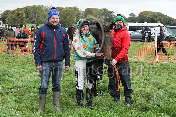 01st GALIA DES LITEAUX (FR) and R James ( 8 , EMERALD GREEN,orange spots; white sleeves,orange spots; emerald green cap ) Trainer: Donnchadh Doyle,, Owner : Syndicate Monbeg