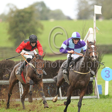 01st BALLYDAM (FR) and B W Harvey ( 3 , RED  BLACK QTD; red sleeves; black cap ) Trainer: B.R. Hamilton,, Owner : Syndicate The Lonely Poet