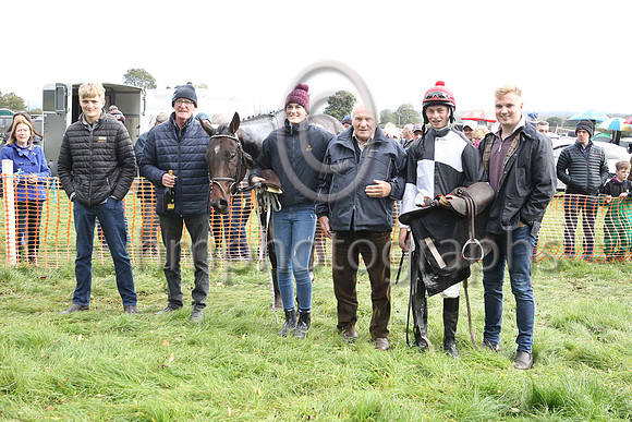 Mrs Alison Millar, INHS Representative and Frankie Fitzsimmons enjoyning the craic at East Antrim Point to Point at Loughanmore on 23rd October 2021