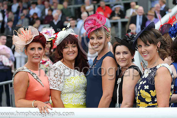 Susan O'Shea, Paula McLoughlin, Wendy Hart, Siobhan Hanna and Valerie Foulds at Downpatrick Ladies Day