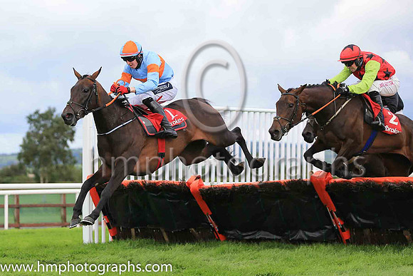 02nd Bioverdia and K M Donoghue ( 1 , light blue, orange hoop ) Trainer - G Elliott , Owner - Alymer Stud Limited