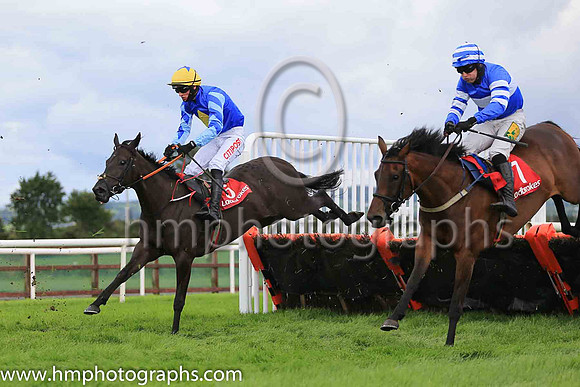 03rd Fowlplay and J S McGarvey ( 7 , blue, white hoop ) Trainer - S Wilson , Owner - McNally Racing Syndicate