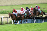Race 3 Winner Hurricane Georgie ridden by Corey McGiven - coulours black, mauve panel number 1