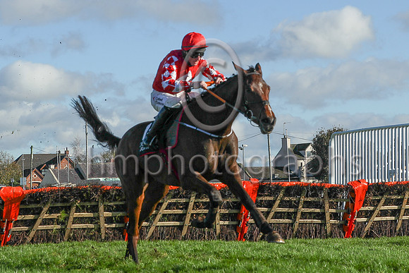 01st Mighty Potter and J W Kennedy ( 15 , red, white diamond ) Trainer - G Elliott , Owner - Caldwell Construction Ltd