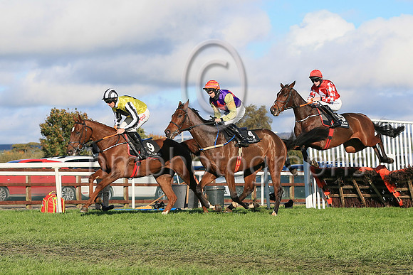 01st Mighty Potter and J W Kennedy ( 15 , red, white diamond ) Trainer - G Elliott , Owner - Caldwell Construction Ltd