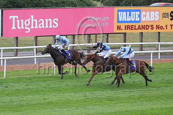 01st Pub Talk (6 , light blue, dark blue hoop ) Jockey: C T Keane , Trainer: Noel Meade