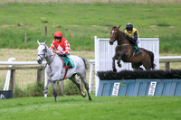 Race 1 winner - Roaring Potter ridden by Shane Fitzgerald in red colours with white diaamond, number 1