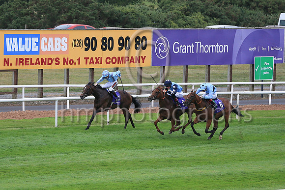 01st Pub Talk (6 , light blue, dark blue hoop ) Jockey: C T Keane , Trainer: Noel Meade