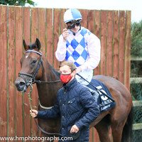 01st Pearl Palinka and O J Orr ( 5 , Blue  and pink diamonds ) Trainer - D K Weld , Owner - Mrs Noeleen McCreevy