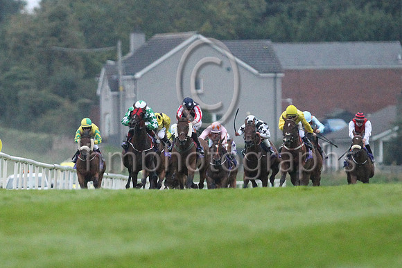 01st Trump Card and S M Crosse ( 6 , Dark blue, white stars ) Trainer - C ODwyer , Owner - Trump Syndicate