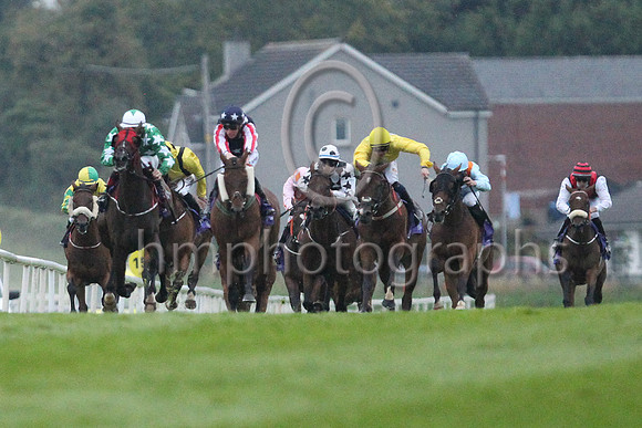 01st Trump Card and S M Crosse ( 6 , Dark blue, white stars ) Trainer - C ODwyer , Owner - Trump Syndicate