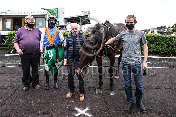 01st Drummullagh Rocky  and C D Maxwell ( 9 , royal blue, orange chevron ) Trainer - S McParlan , Owner - Martin Ward