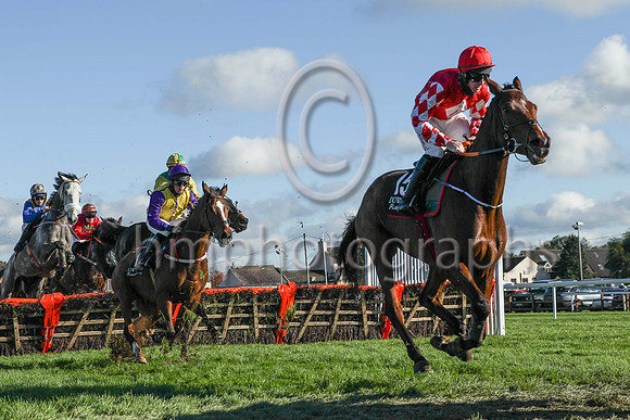 01st Mighty Potter and J W Kennedy ( 15 , red, white diamond ) Trainer - G Elliott , Owner - Caldwell Construction Ltd