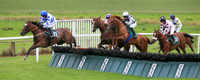 01st Ask The Leader  and D J OKeeffe ( 11 , white  and royal blue hoops ) Trainer - D M Christie , Owner - Kieran Mahon
