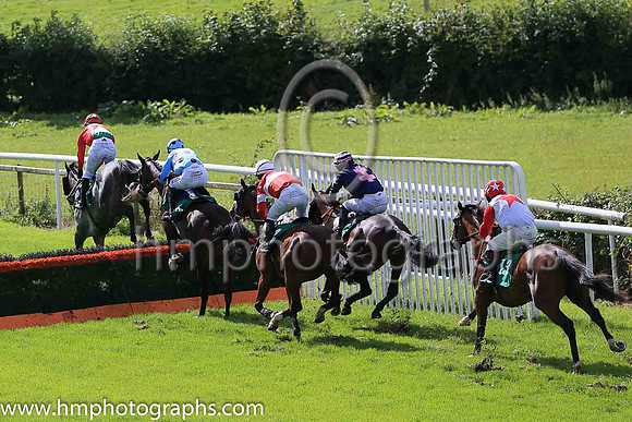 01st Western Run and J M Moore ( 6 , light blue, dark blue spots ) Trainer - G P Cromwell , Owner - North Star Syndicate