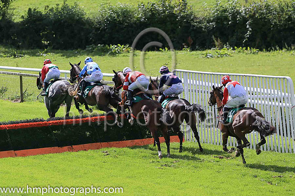 01st Western Run and J M Moore ( 6 , light blue, dark blue spots ) Trainer - G P Cromwell , Owner - North Star Syndicate