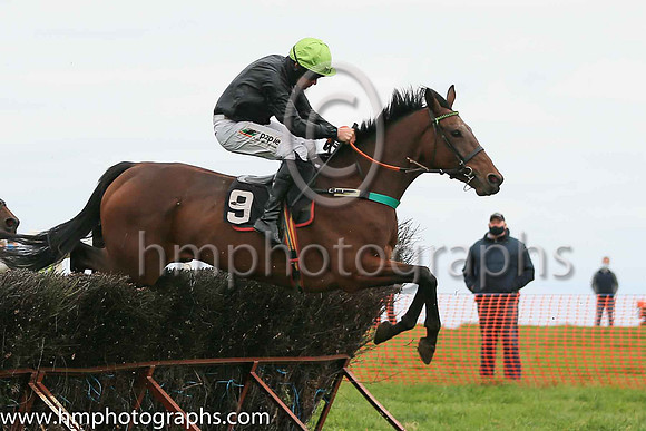 pu DORAN'S BRIDGE and B O'Neill ( 9 , BLACK; black sleeves; green cap ) Trainer: Colin Bowe,, Owner : Ltd. Milestone Bloodstock