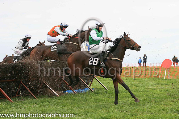 pu FLASHY DUDE and J L Scanlan ( 25 , ORANGE,emerald green spots; white sleeves,emerald green spots; white cap ) Trainer: Sean Thomas Doyle,, Owner : Partnership Monbeg