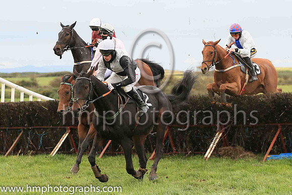 06th LASPARAS (FR) and J J Codd ( 13 ,Antrim (H)- WHITE,blue panel; white sleeves; blue  red check cap ) Trainer: Jamie A. Sloan,, Owner : Ferguson, Mrs J.K.