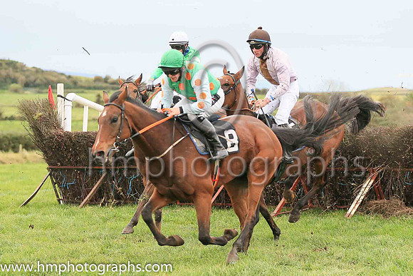 03rd PRESENTING JEREMY and R James ( 8 , EMERALD GREEN,orange spots; white sleeves,orange spots; emerald green cap ) Trainer: Donnchadh Doyle,, Owner : Syndicate Monbeg