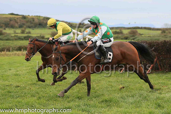 03rd PRESENTING JEREMY and R James ( 8 , EMERALD GREEN,orange spots; white sleeves,orange spots; emerald green cap ) Trainer: Donnchadh Doyle,, Owner : Syndicate Monbeg