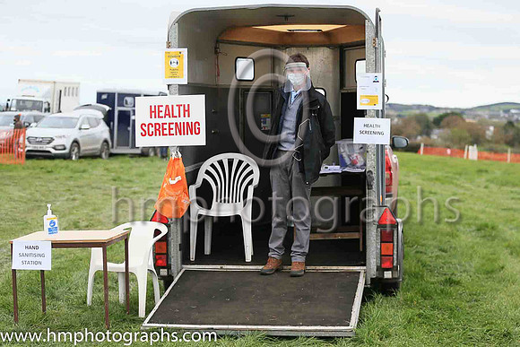 Leo Gracey of the Turf Club responsible for Health Screening attendees at the Portrush P2P