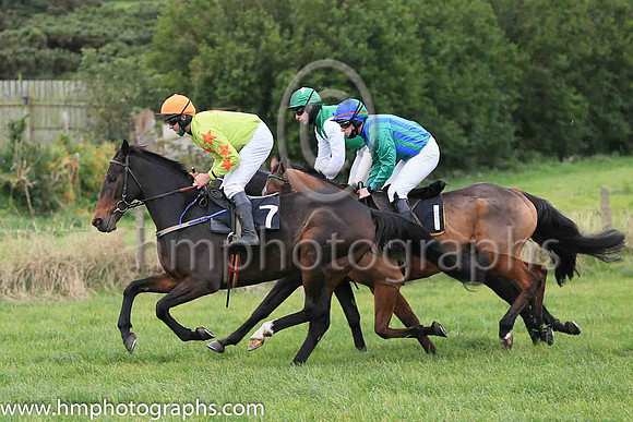 07th IS THIS IT and T Reilly ( 1 , EMERALD GREEN  ROYAL BLUE STRIPES; emerald green sleeves; emerald green  royal blue qtd cap ) Trainer: Cathy Hanna,, Owner : Samuel Hanna