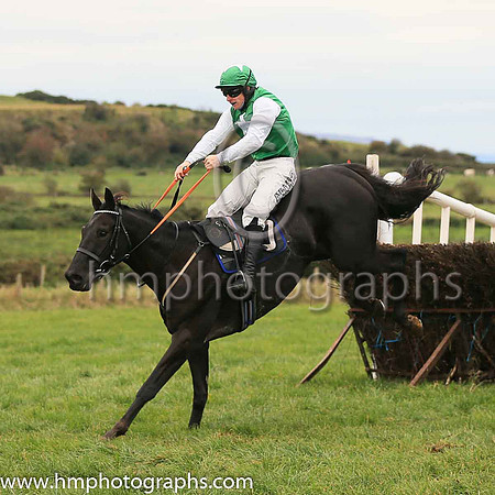 01st TEMPLEBREDIN and P A King ( 10 , EMERALD GREEN,white seams; emerald green sleeves; emerald green cap,white stars ) Trainer: Sam Curling,, Owner : Mary Teresa O'Brien