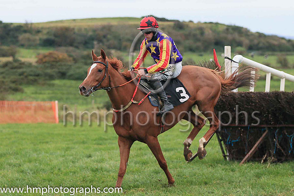01st ASK D' MAN and B O'Neill ( 3 , LIGHT BLUE,maroon star; light blue  maroon striped sleeves; light blue cap,maroon star ) Trainer: D.M. Christie,, Owner : S.J. Hegarty