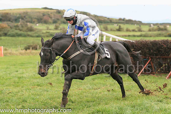 pu DRUMLEE CASTLE and N McParlan ( 5 ,Antrim (H)- SILVER,blue diamond; silver,blue diamonds sleeves  blue diamond sleeves; silver cap,blue star ) Trainer: Gary Dillon,, Owner : Gary Dillon