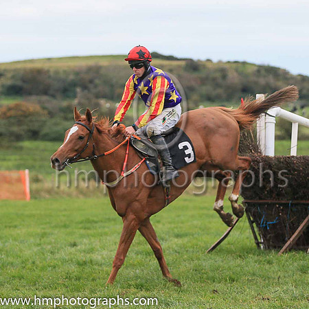 01st ASK D' MAN and B O'Neill ( 3 , LIGHT BLUE,maroon star; light blue  maroon striped sleeves; light blue cap,maroon star ) Trainer: D.M. Christie,, Owner : S.J. Hegarty