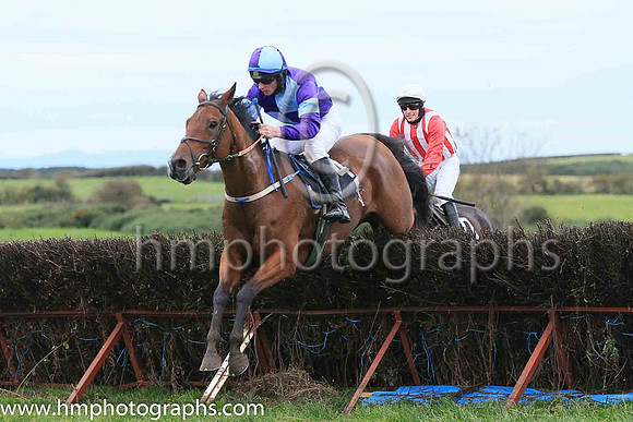 04th BALLYEARL and M J Sweeney ( 4 , PURPLE  LIGHT BLUE QTD; purple sleeves,light blue armlet; purple  light blue qtd cap ) Trainer: Caroline McCaldin,, Owner : Alan McCaldin