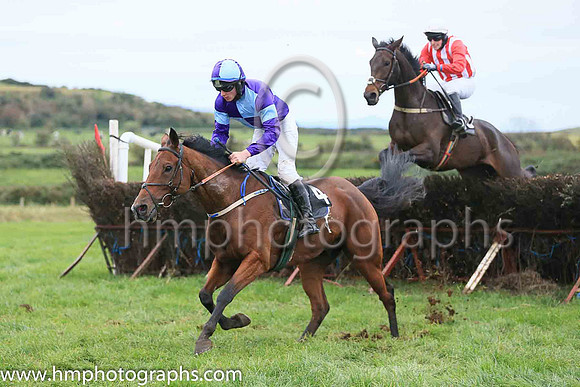 04th BALLYEARL and M J Sweeney ( 4 , PURPLE  LIGHT BLUE QTD; purple sleeves,light blue armlet; purple  light blue qtd cap ) Trainer: Caroline McCaldin,, Owner : Alan McCaldin