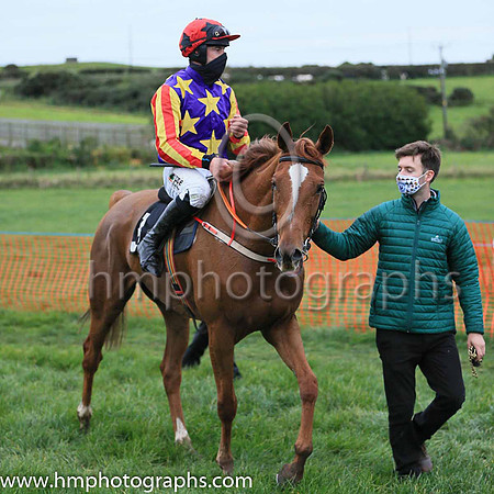 01st ASK D' MAN and B O'Neill ( 3 , LIGHT BLUE,maroon star; light blue  maroon striped sleeves; light blue cap,maroon star ) Trainer: D.M. Christie,, Owner : S.J. Hegarty