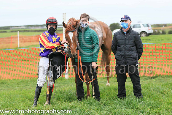 01st ASK D' MAN and B O'Neill ( 3 , LIGHT BLUE,maroon star; light blue  maroon striped sleeves; light blue cap,maroon star ) Trainer: D.M. Christie,, Owner : S.J. Hegarty
