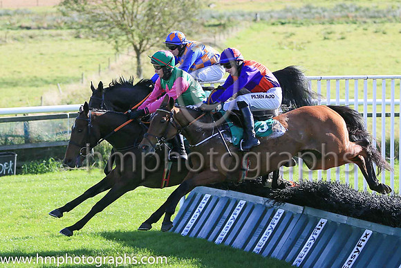03rd Blue Markie and D J OKeeffe ( 3 , blue and beige check ) Trainer - D M Christie , Owner - Miss Jennifer OKane