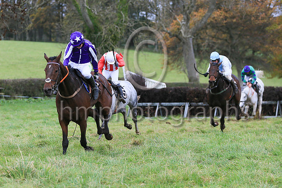 01st ONE FOR THE YARD (GB) and Miss Toni Quail ( 8 , PURPLE,white seams; purple  white striped sleeves; purple cap,white stars ) Trainer: Mary E. Doyle , Owner : Stables , Syndicate Baltimore