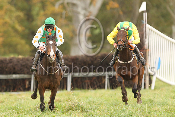 01st OUR SURPRISE and R James ( 7 , EMERALD GREEN,orange spots; white sleeves,orange spots; emerald green cap ) Trainer: Donnchadh Doyle,, Owner : Syndicate Monbeg