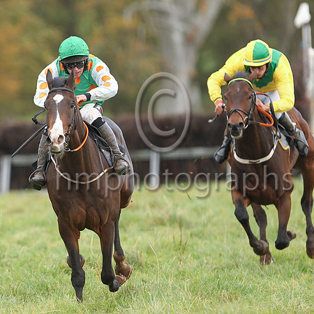 01st OUR SURPRISE and R James ( 7 , EMERALD GREEN,orange spots; white sleeves,orange spots; emerald green cap ) Trainer: Donnchadh Doyle,, Owner : Syndicate Monbeg