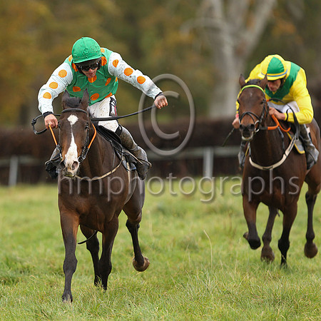 01st OUR SURPRISE and R James ( 7 , EMERALD GREEN,orange spots; white sleeves,orange spots; emerald green cap ) Trainer: Donnchadh Doyle,, Owner : Syndicate Monbeg