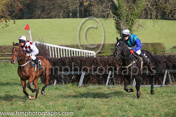 WEXFORD SAGE and N Gault ( 15 ,Antrim (H)- DARK BLUE  EMERALD GREEN STRIPES; dark blue sleeves; white cap ) Trainer: Ann Hunter,, Owner : Ann Hunter